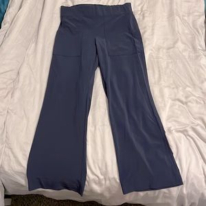 Athleta wide leg navy blue stretch dress pants